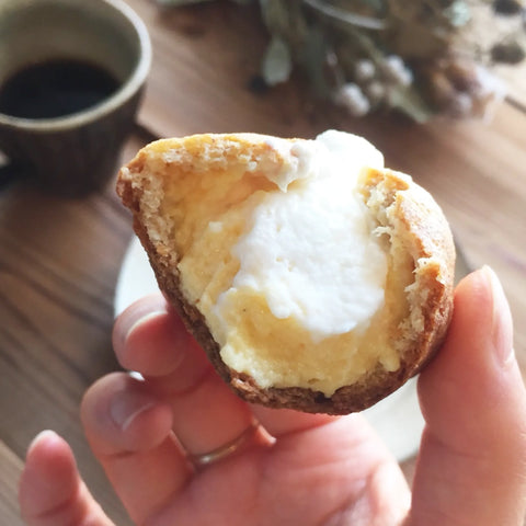 低糖質なシュークリームの断面