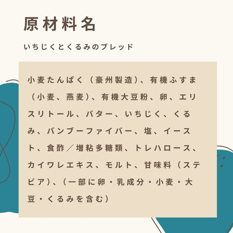 いちじくとくるみのブレッドの原材料名