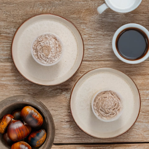 低糖質なモンブランプリンの真俯瞰画像