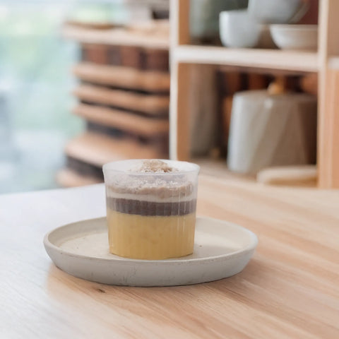 低糖質なモンブランプリンの断面