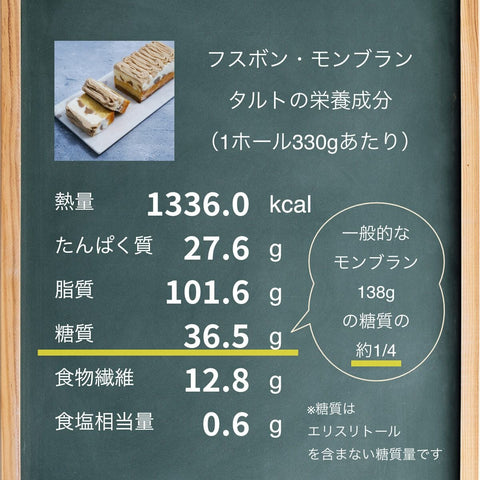 【送料・誕生日ギフトパッケージ込】フスボン・モンブランタルト 糖質36.5g/1ホール 誕生日プレゼントにぴったりのフスボン フスボン 